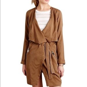 Anthropologie Cartonnier Draped Daytripper Trench Tan XS